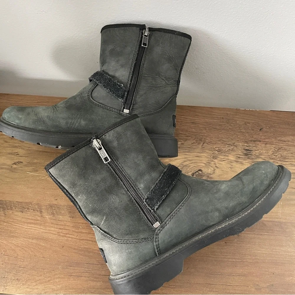 UGG Dark Gray Leather Boots